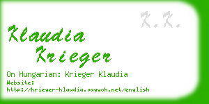 klaudia krieger business card